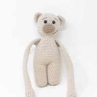 Crochet Beige Teddy Bear Curtain Tie Back
