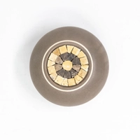 Beige Ceramic Mosaic Circular Box with Lid