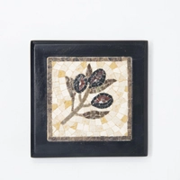 Flowers Mosaic Wall Art with Wooden Frame