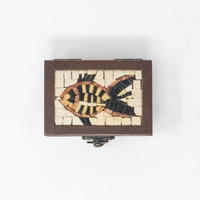 Brown Wooden Fish Mosaic Box