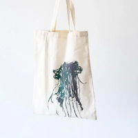 حقيبة قماشية بتصميم قنديل البحر - أخضر