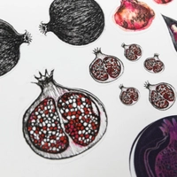 Pomegranate Stickers - A5 Sheet