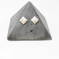 White and Gold Concrete Italian Gold Plated Earrings