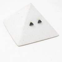 Pyramid Black and Gold Concrete Italian Gold Plated Earring