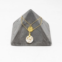 Concrete Necklace in White and Gold Plated with Italian Gold