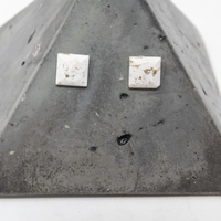 Square White and Gold Concrete Earrings
