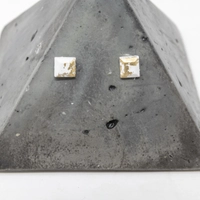Small White and Gold Concrete Earrings