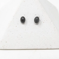 Oval Black Concrete Earrings
