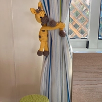 Crochet Yellow Giraffe Curtain Tie Pack