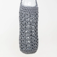 Crochet Grey Water Bottle Holder