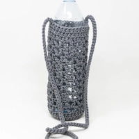 Crochet Grey Water Bottle Holder