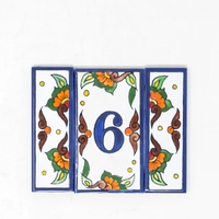 Handmade Ceramic House Number Tiles (3 pieces)