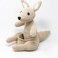 Crochet Beige Kangaroo Plant Holder