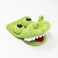 Set of Two Crochet Hand Puppets ( Crocodile and Dragon)