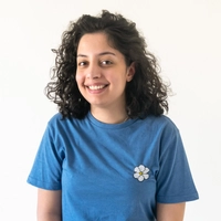 Blue T-shirt with White Embroidery (Medium) 