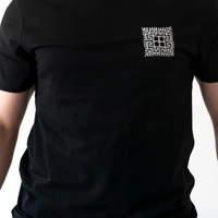 Unisex Cotton T-Shirt with Embroidery - Black