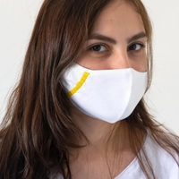 Embroidered White Cotton Face Mask