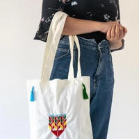 Tote Bag Embroidered with Multi Color Details