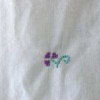 Tote Bag Embroidered with Flowers