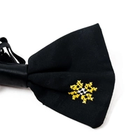 Black Embroidered Bow Tie