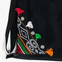 Small Rectangular Black Embroidered Crossbody Bag