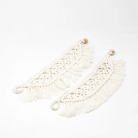 Set of Two White Macrame Curtain Tie Back