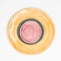 Set of Three Colorful Circular Ceramic Plates - First Set