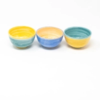 Set of Three Ceramic Bowls - Various Colors