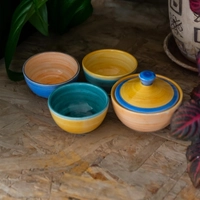 Set of Three Ceramic Bowls - Various Colors