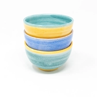 Set of Three Ceramic Bowls - Various Colors