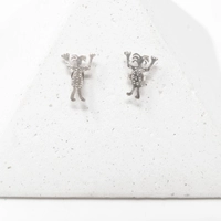 Silver Aliens Earrings