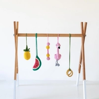 Crochet Baby Gym Toy with Wooden Stand