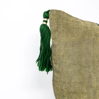 غطاء وسادة مطرز مع شراشيب - عدة ألوان وأشكال - أخضر