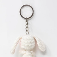 Amigurumi Crochet White Rabbit Keychain