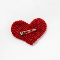 Amigurumi Crochet Heart Brooch