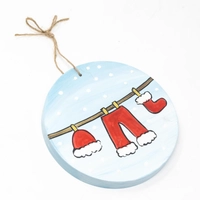 Christmas Wooden Hanging - Santa Claus Clothes