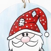 Christmas Wooden Hanging - Santa Claus Face