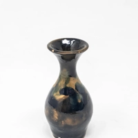 Small Ceramic Glazed Vase - Black