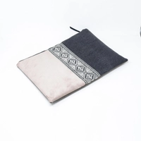 Handmade Embroidered Laptop Case - Black & Beige - 13 inch