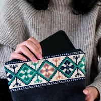 Palestinian Embroidery Makeup Bag - Cypress Tree