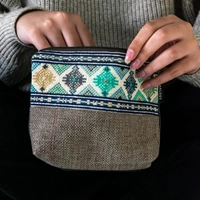 Palestinian Embroidery Makeup Bag - Cypress Tree