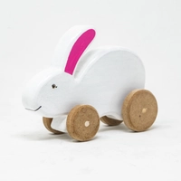 Wooden Rabbit Toy on Wheels