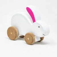 Wooden Rabbit Toy on Wheels