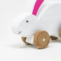 Wooden Rabbit Toy on Wheels