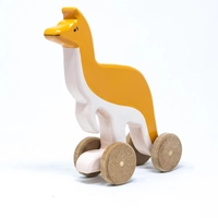 Wooden Kangaroo Toy on Wheels