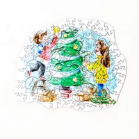 Wooden Christmas Tree with Two Adults Puzzle