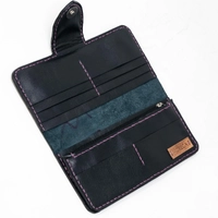 Floral Black Genuine Leather Wallet