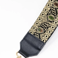 Embroidered Shoulder Strap - Multiple Colors - Beige