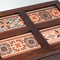 Window Wooden Box - Dark Brown Pattern 1