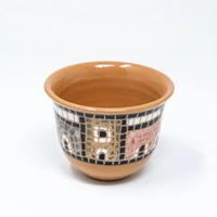 Mosaic Painted Arabic Coffee Cup - Blue & White